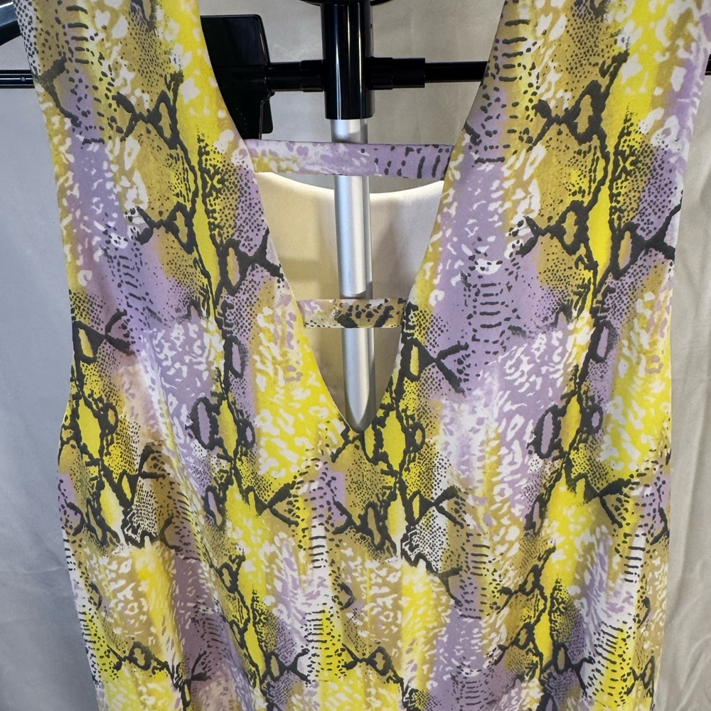 Peach Love California Yellow and Purple Midi Dress - Picture 3 of 4